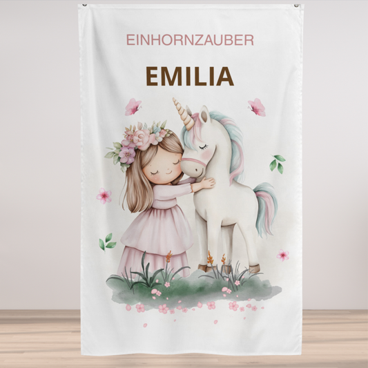 Einhornzauber– Personalisierter Wandbanner fürs Kinderzimmer
