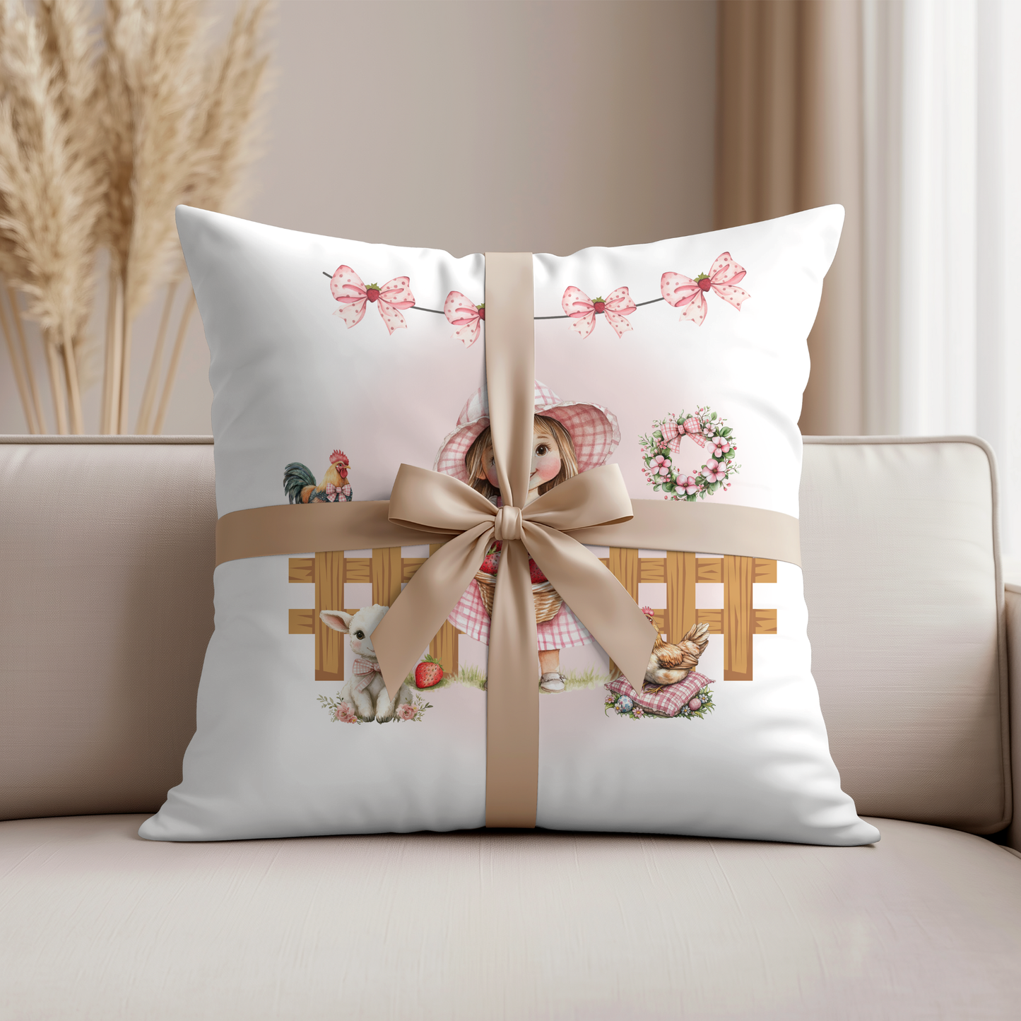 Kinderkissen mit Name " Dorfmädchen"- für kleine Landmomente