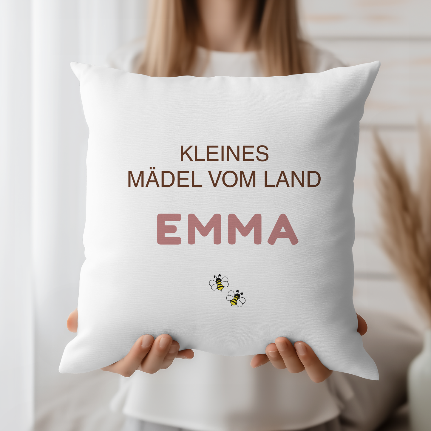 personalisierter Kissenbezug Mädchen vom Land