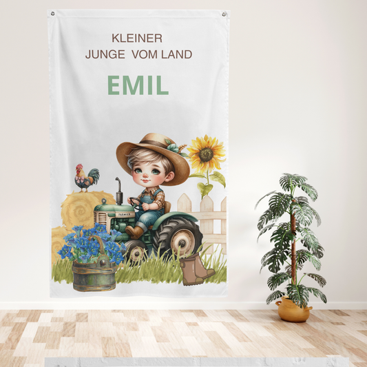 Landjunge- Personalisierter Wandbanner fürs Kinderzimmer