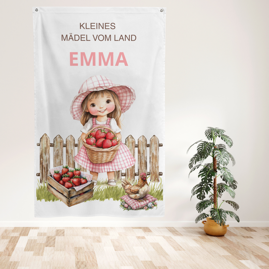 Landmädchen-Personalisierter Wandbanner fürs Kinderzimmer