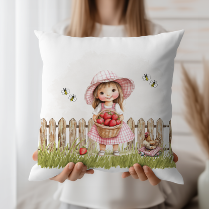 personalisierter Kissenbezug Mädchen vom Land