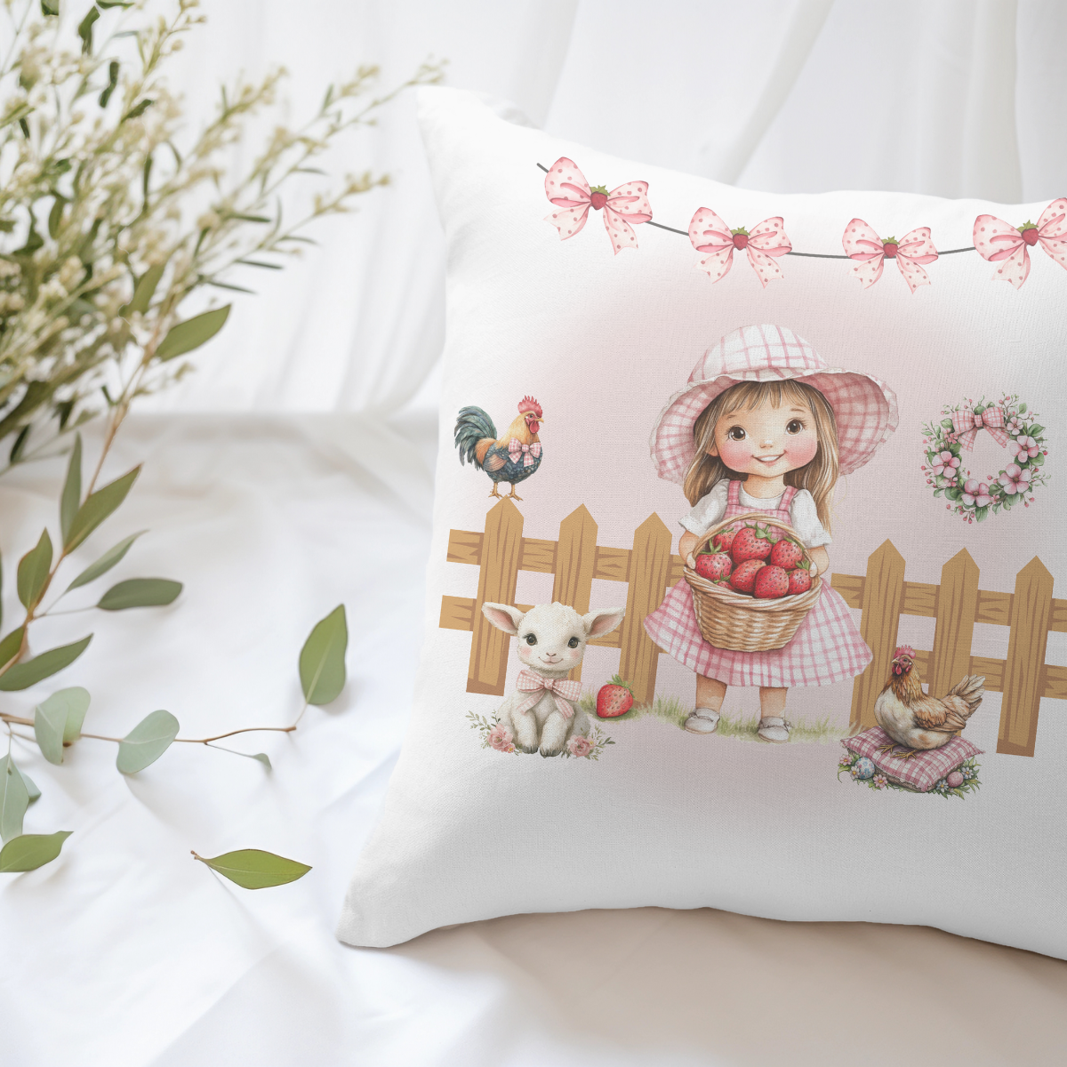 Kinderkissen mit Name " Dorfmädchen"- für kleine Landmomente