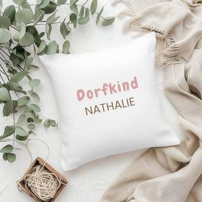 Kinderkissen mit Name " Dorfmädchen"- für kleine Landmomente