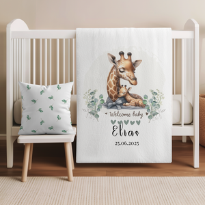 zauberhafte personalisierte Babydecke "Welcome Baby"