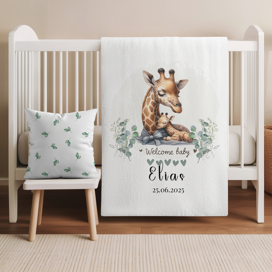 zauberhafte personalisierte Babydecke "Welcome Baby"