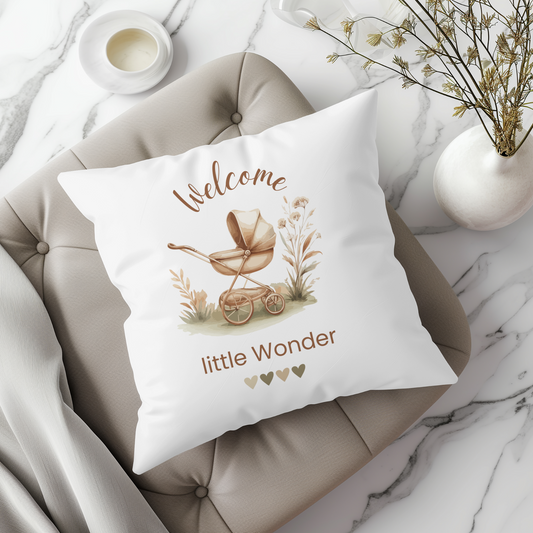 Geburtskissen mit Name & Datum "Welcome little Wonder"