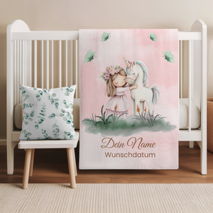 Einhornliebe  – personalisierte Babydecke mit Herzklopfen-Garantie
