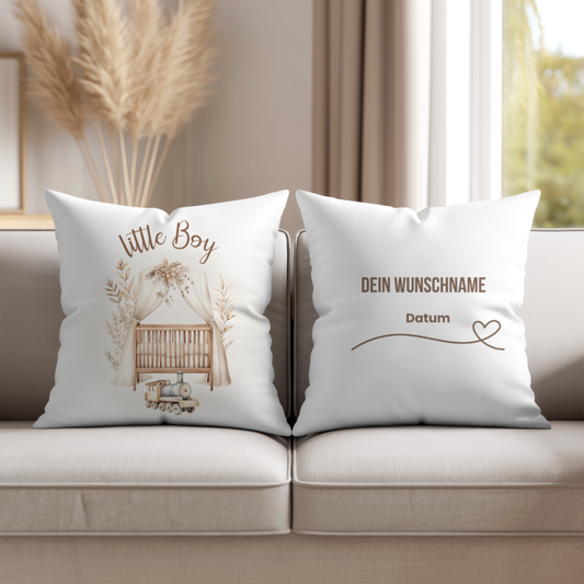 Geburtskissen Junge im Boho- Stil- mit Name & Datum