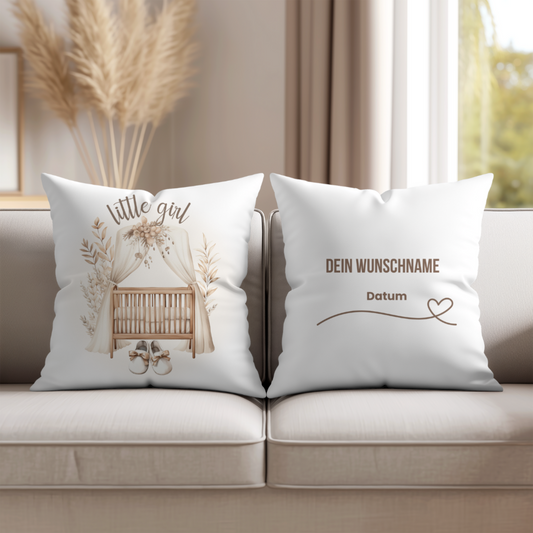Geburtskissen Mädchen personalisiert / Boho Geburtskissen