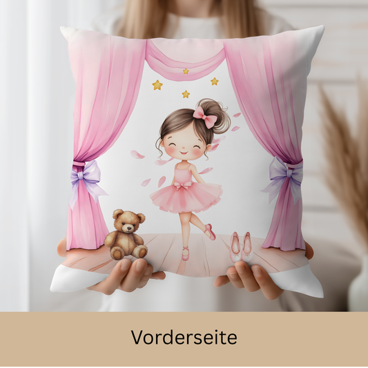 personalisiertes kinderkissen ballerina rosa vertraeumt
