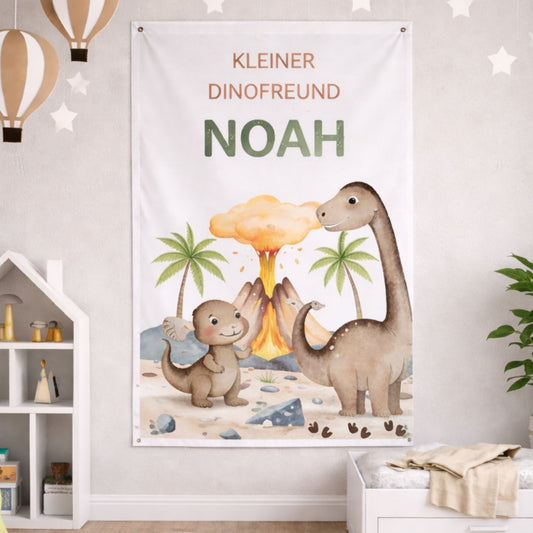 Dinofreund – Personalisierter Wandbanner fürs Kinderzimmer
