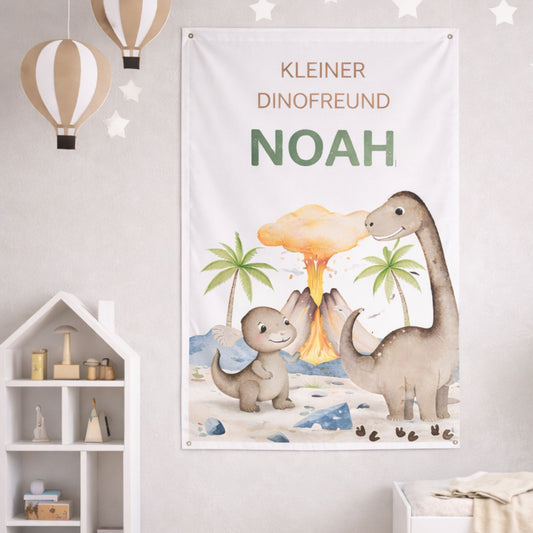 Dinofreund – Personalisierter Wandbanner fürs Kinderzimmer